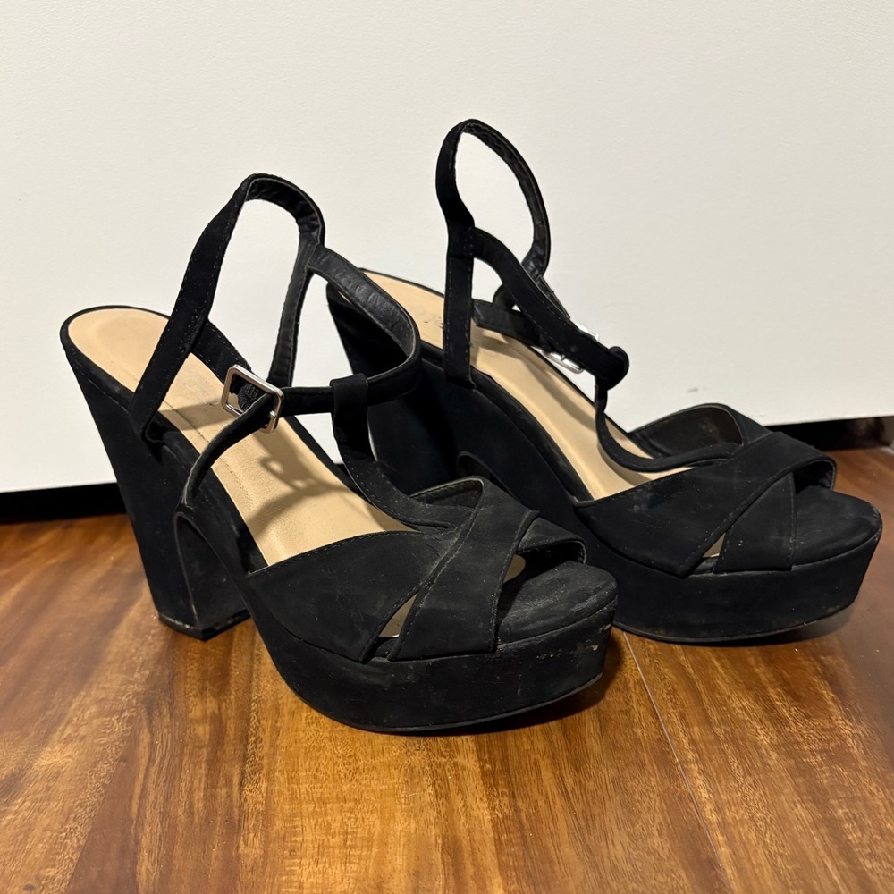 Elegant Black Women's Platform Heels